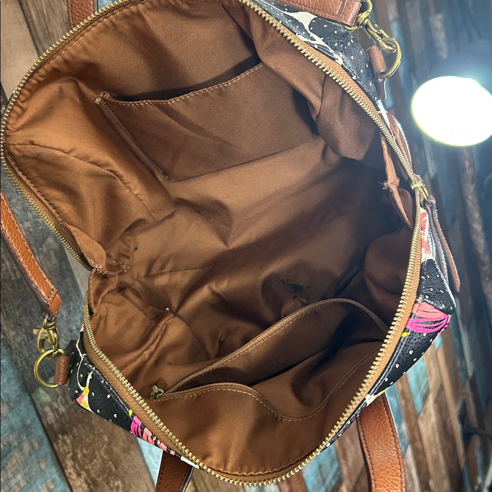Fossil floral cactus Brown Fabric Interior crossbody bag - Picture 11 of 16